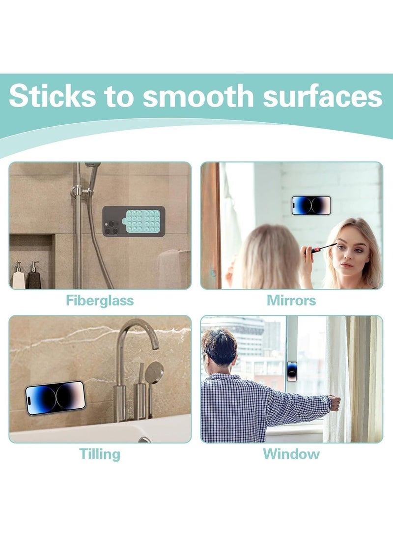 ChicAbode 2Pcs Silicone Suction Phone Case Adhesive Mount, Non-Slip Suction Cup Phone Mount, Double Sided Phone Suction Grip, 3.58 x2.16In Hands-Free Strong Grip Holder Bracket for Selfies Videos(Green) - Image 5